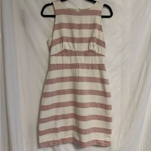 J. Crew Pink and Cream Striped Mini Dress